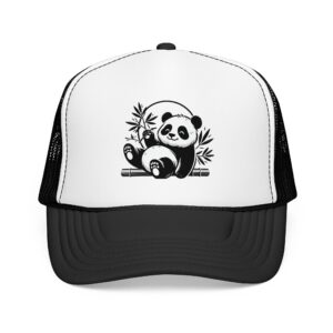 Relaxing Panda Trucker Hat | Cute Bamboo Illustration