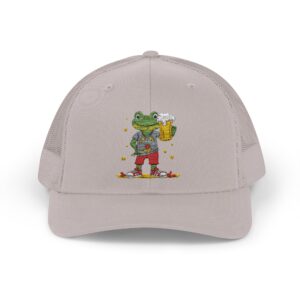 Frog Holding Beer Snapback Trucker Cap | Beer Frog Embroidered Hat