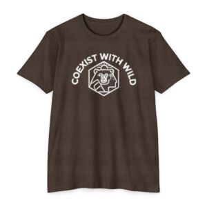 Coexist With Wild lion emblem T-Shirt | Wildlife Conservation Tee