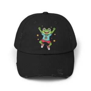 Happy Jumping Frog Cap | Cute Frog Illustration Hat