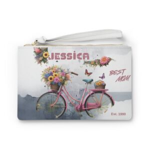 Floral Bicycle Best Mom clutch | Personalized Gift