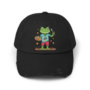 Artist Frog Cap | Painter Frog Baseball Hat, Cute Amphibian Art