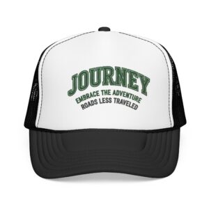 Journey Trucker Hat,Embrace the Adventure / Roads Less Traveled Foam Mesh Cap