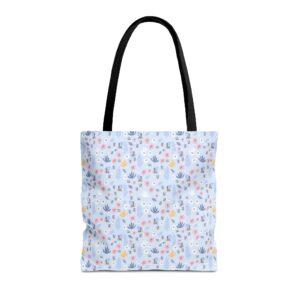Pastel Floral Pattern Tote Bag | Small Flowers Allover Print