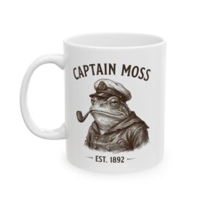 Captain Narwhal with Pipe Mug | Nautical Whale Illustration, Coffee Tea Cup