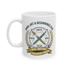 Mind and Wings Duo Crest Mug | Ceramic Coffee Cup