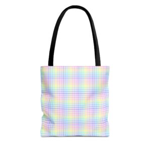 Pastel Plaid Tote Bag | Rainbow Check Pattern AOP Tote