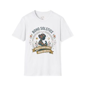 Boho Solstice silhouette floral design T-Shirt | Radiate Good Vibes