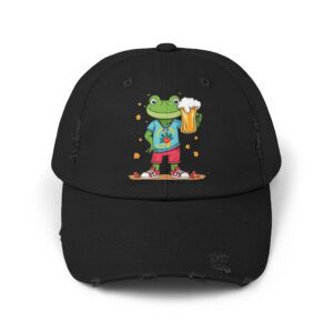 Frog with Beer Cap | Distressed Baseball Hat