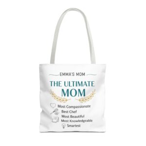 Personalized Mother's Day Tote Bag, The Ultimate Mom Gift, Custom Name Aesthetic Canvas Bag, Best Mom Ever Gift with Icons, New Mom Birthday