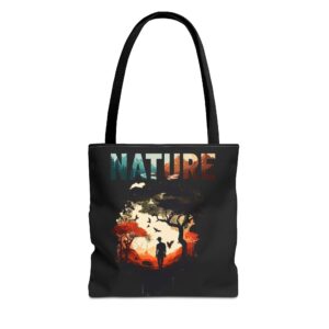 Nature silhouette tote bag | wildlife landscape art