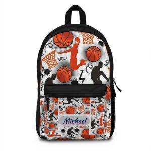 Customizable Basketball Pattern Backpack | Personalized Name Option