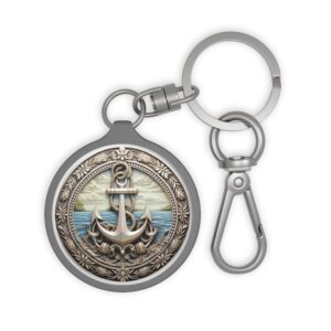 Nautical Anchor Medallion Keyring Tag | Anchor Keychain, Sea Ocean Design