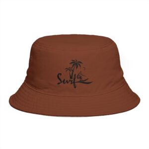 Surf Palm Tree Illustration Bucket Hat | Beach Surfing Logo