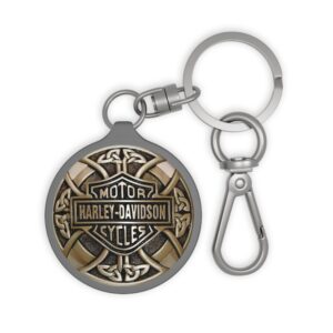 Celtic Bar Shield Keyring Tag | Metal Motorcycle Emblem Keychain