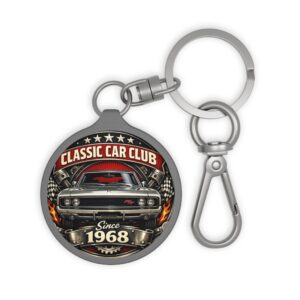 Classic Car Club Keyring Tag – Since 1968 Vintage Muscle Car Keychain