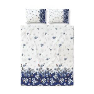 Blue Floral Border Quilt Cover Set