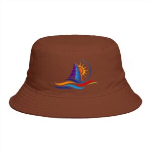 Sailboat Sun Waves Bucket Hat | Embroidered Nautical Summer