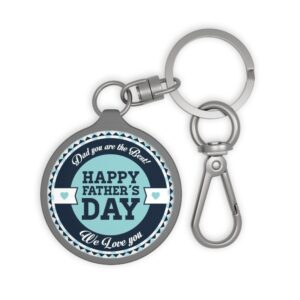 Happy Father's Day Badge Keyring Tag | Father's Day Keychain, We Love You