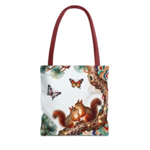 Squirrel and Butterflies tote | Woodland Animal Illustration Tote