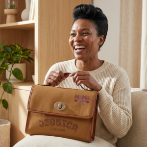 Jessica name monogram Canvas Bag | Waterproof personalized satchel