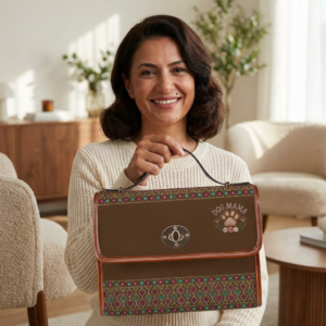 Dog Mama paw print Canvas Bag | Waterproof Canvas Bag, Boho Floral Trim