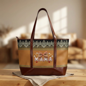 Gold Paisley Pattern Handbag | Blue Boho Tote, Embroidered Motif