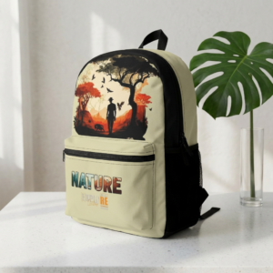 Nature Explorer Backpack | Silhouette Hiker Sunset Trees Wildlife