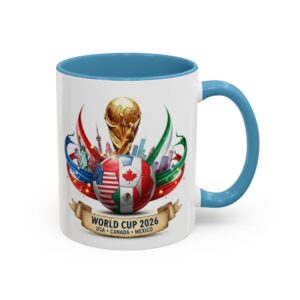 World Cup 2026 Soccer Emblem Mug | USA Canada Mexico Accent Coffee Mug