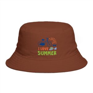 I Love Summer bicycle sun graphic Bucket Hat | summer beach outdoor