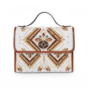 Southwestern Diamond Pattern Waterproof Canvas Bag | Aztec Floral Satchel