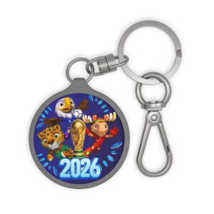 2026 World Cup Mascot Keyring Tag | Round Keychain with Characters