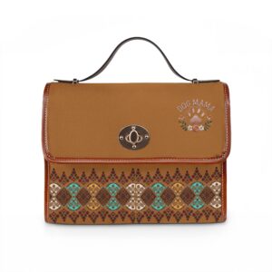 Dog Mom floral wreath Waterproof Canvas Bag | Boho Aztec pattern