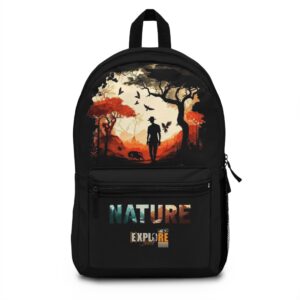 Nature Explorer Backpack | Silhouette Hiker Sunset Trees Wildlife