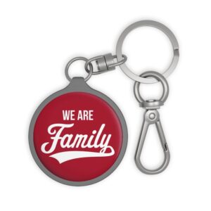 We Are Family Keyring Tag | Round Metal Keychain