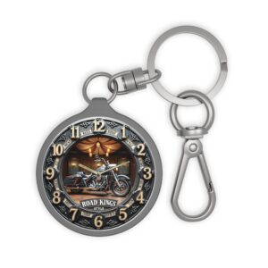 Vintage Motorcycle Clock Keyring Tag | Road Kings Keychain