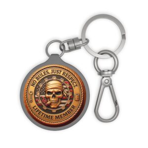 No Rules Just Respect Skull Emblem Keyring Tag | Lifetime Member
