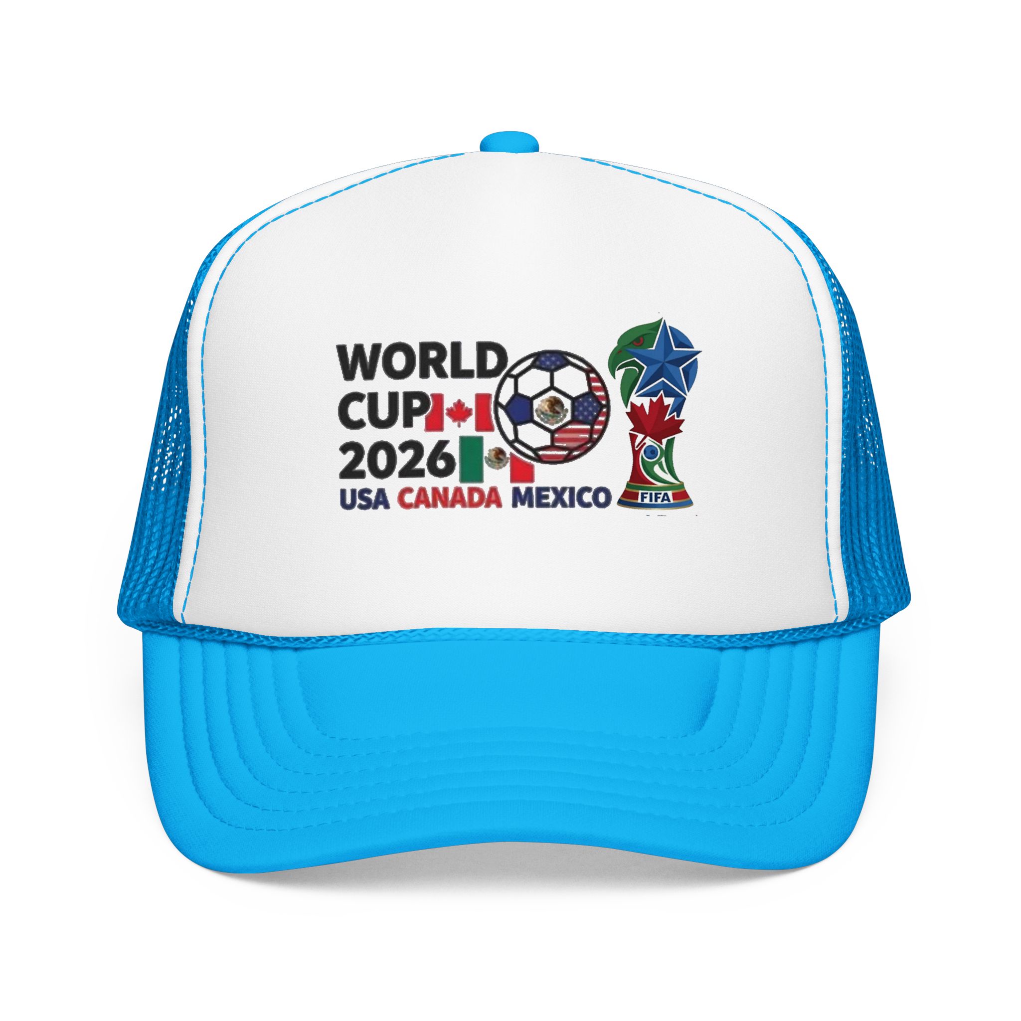 World Cup 2026 Soccer Logo Foam Trucker Hat | USA Canada Mexico - Görsel 5