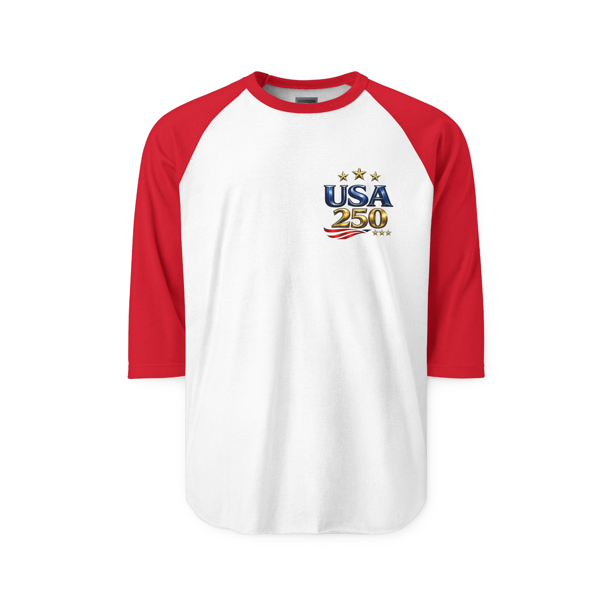 USA 250 Anniversary logo Raglan Shirt | American flag stars stripes - Görsel 17
