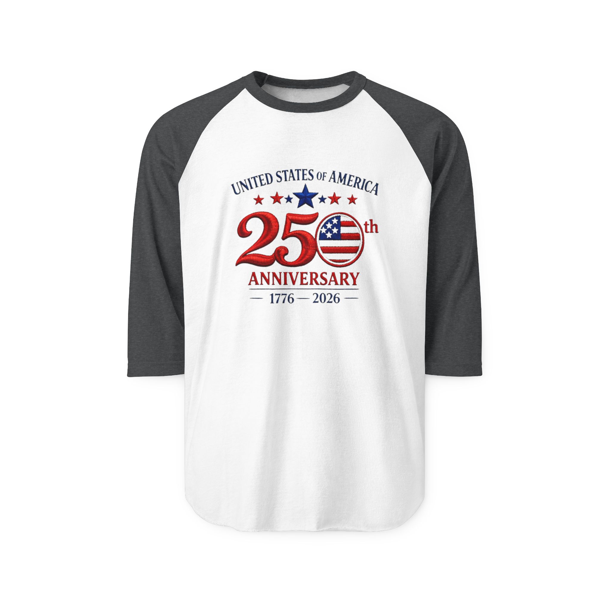 25th Anniversary USA Flag Logo Raglan Shirt | 1776-2026 - Görsel 5
