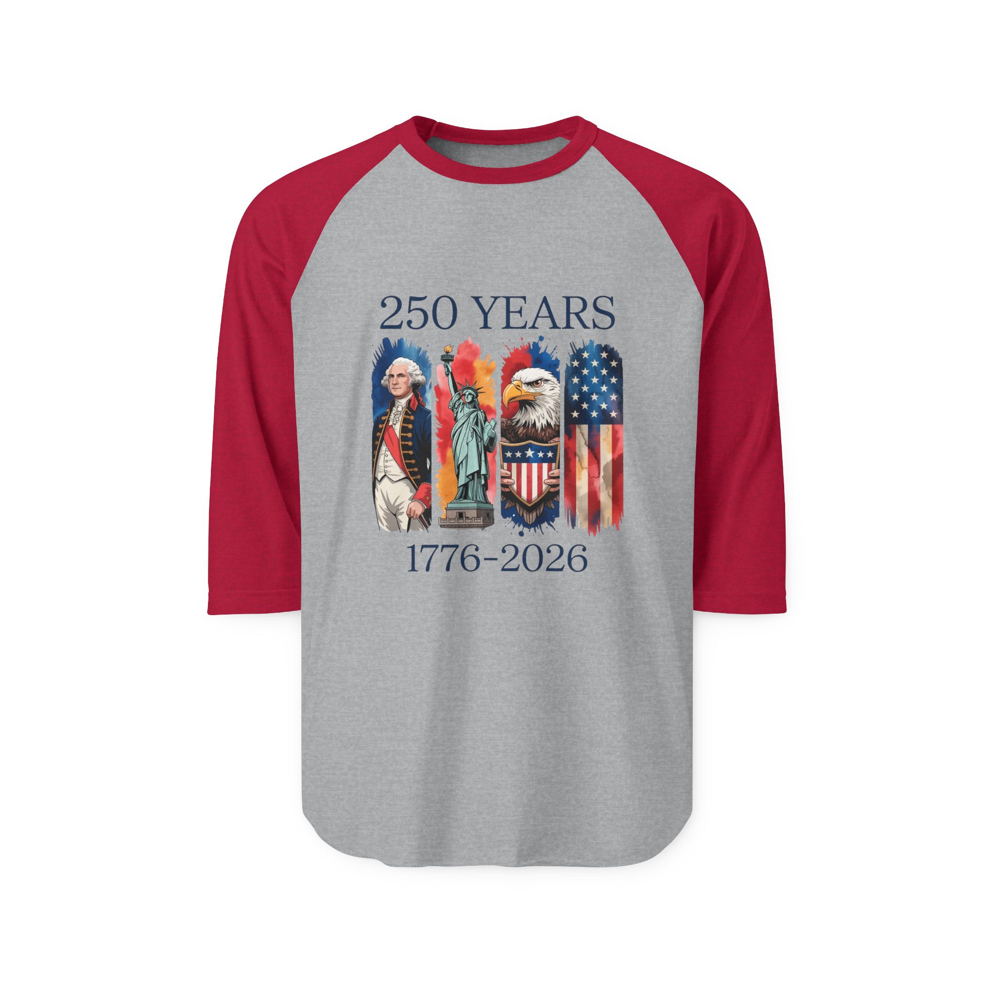 250 Years 1776-2026 Native American and Flag Raglan Shirt | Bicentennial Americana - Görsel 11