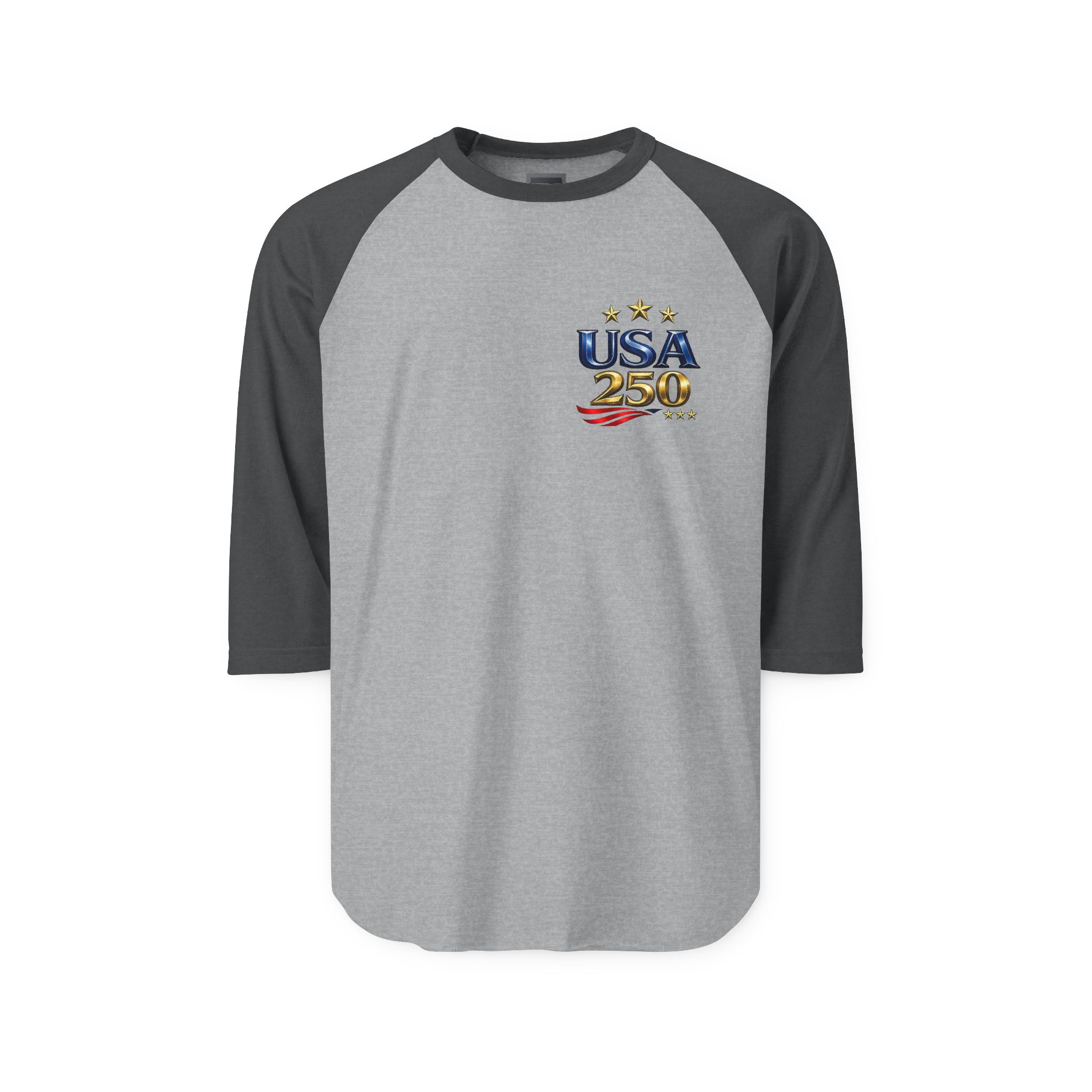USA 250 Anniversary logo Raglan Shirt | American flag stars stripes - Görsel 3