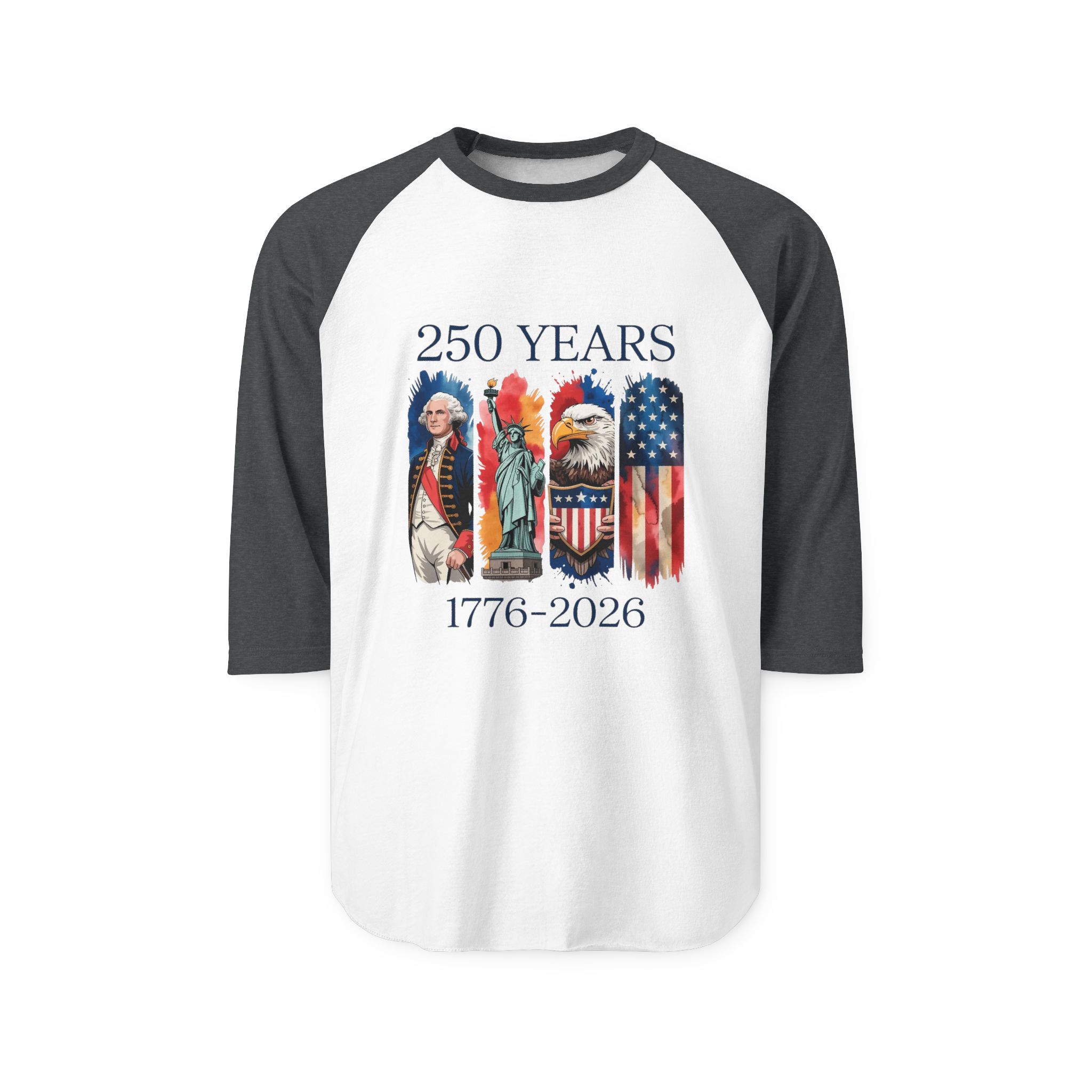 250 Years 1776-2026 Native American and Flag Raglan Shirt | Bicentennial Americana - Görsel 5