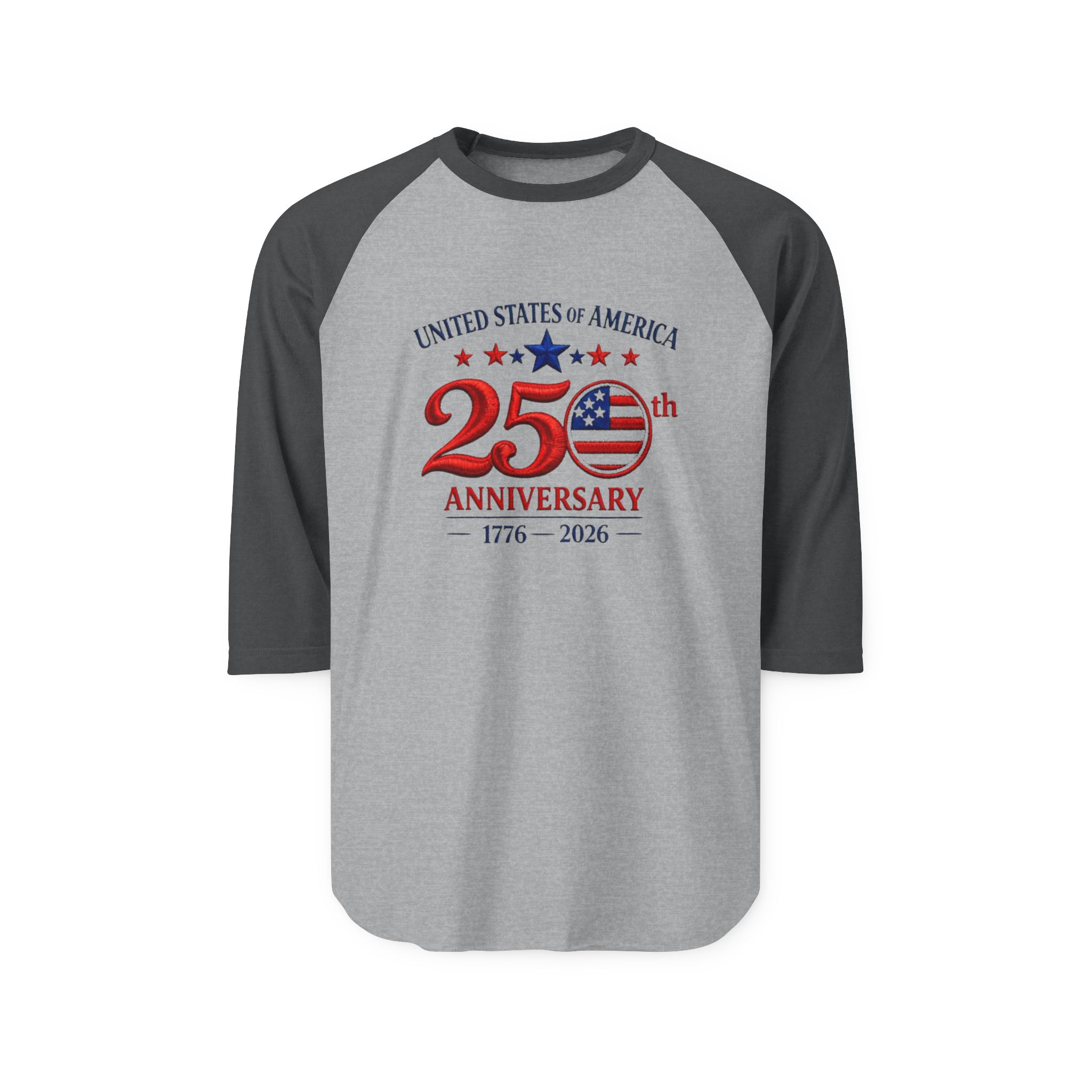 25th Anniversary USA Flag Logo Raglan Shirt | 1776-2026 - Görsel 3