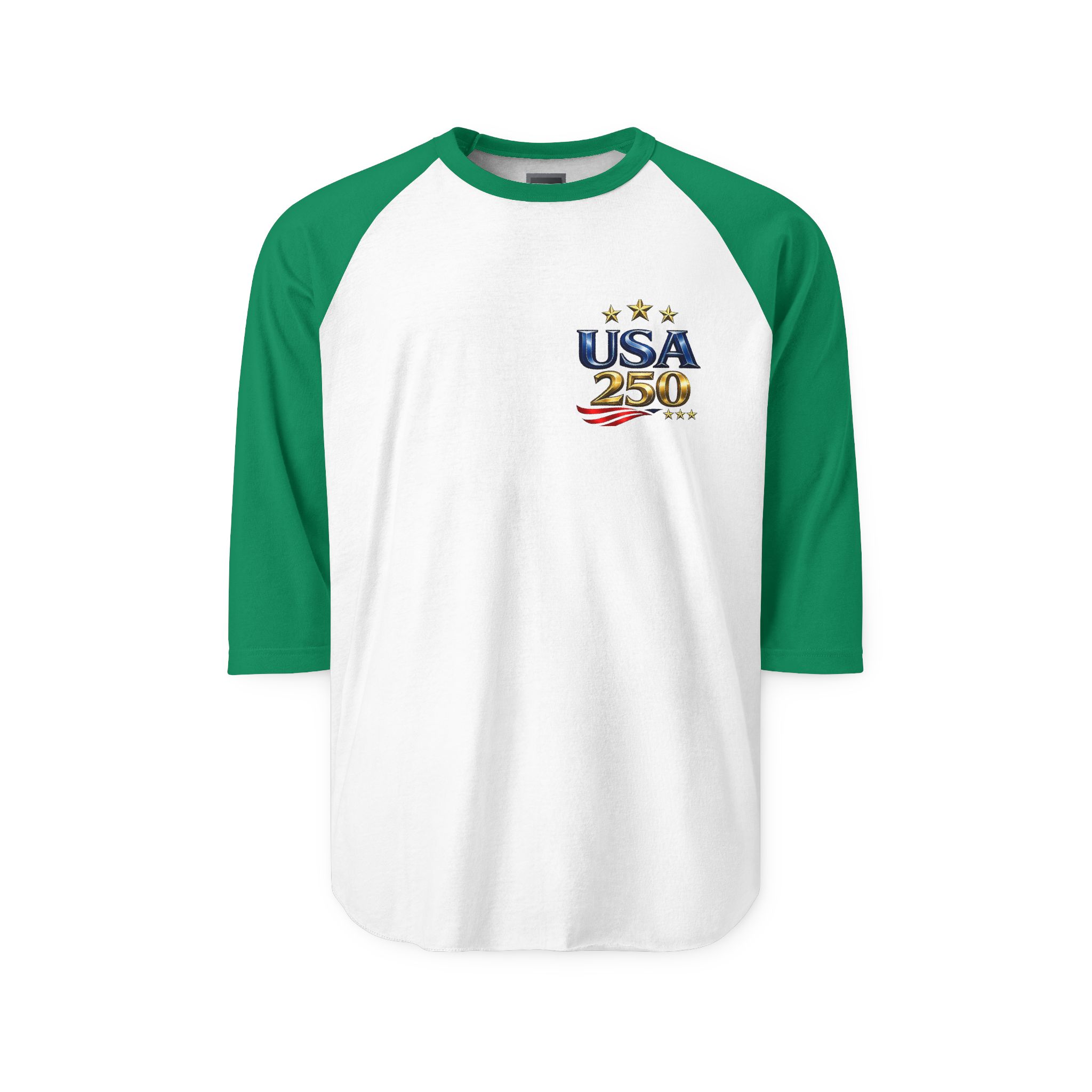 USA 250 Anniversary logo Raglan Shirt | American flag stars stripes