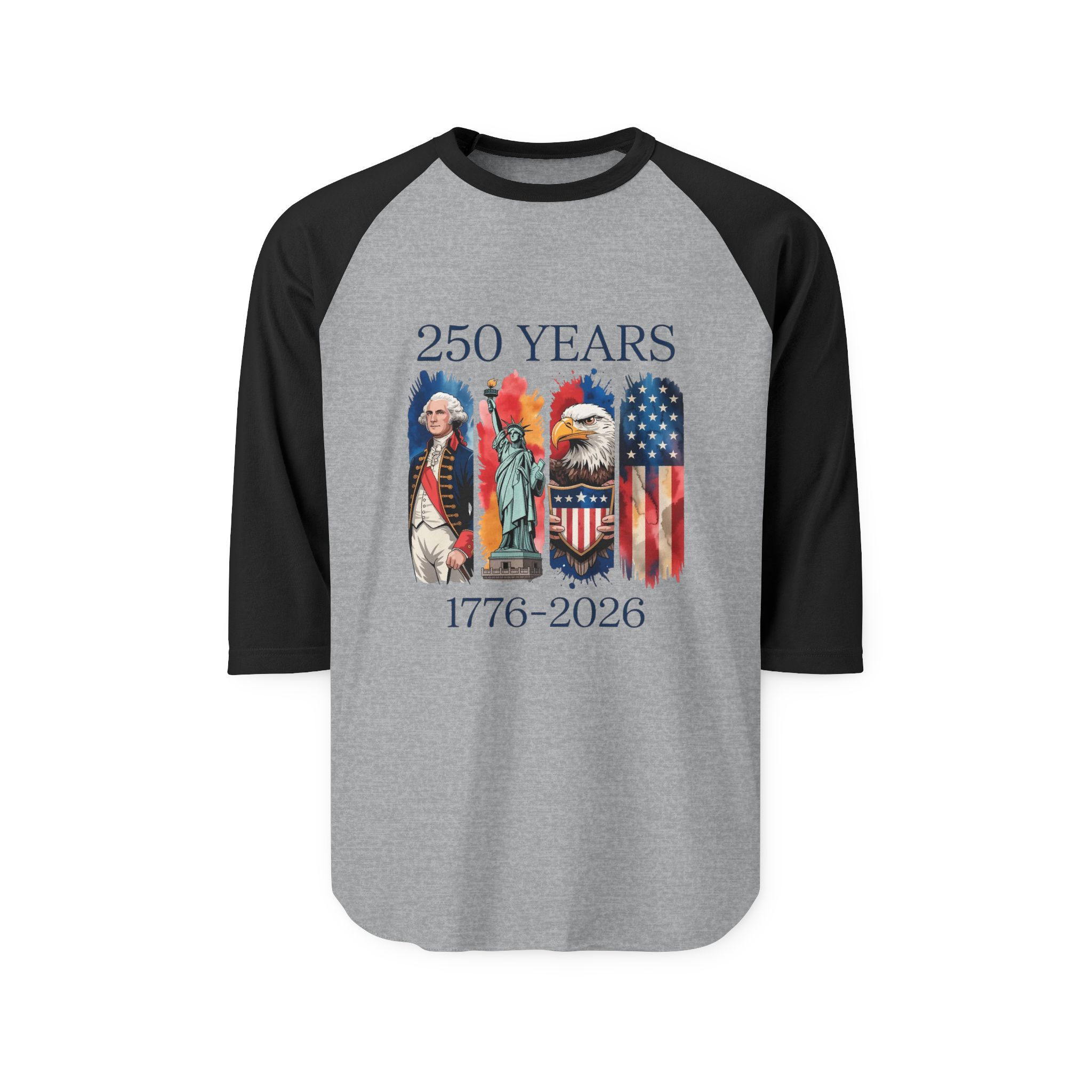 250 Years 1776-2026 Native American and Flag Raglan Shirt | Bicentennial Americana - Görsel 7