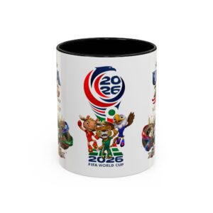 2026 FIFA World Cup Mascots Accent Coffee Mug | USA 250 World Cup Logo