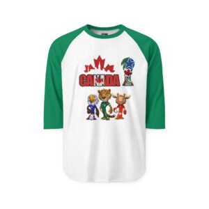 Canada Maple Leaf Mascots Raglan Shirt | Soccer World Cup Characters