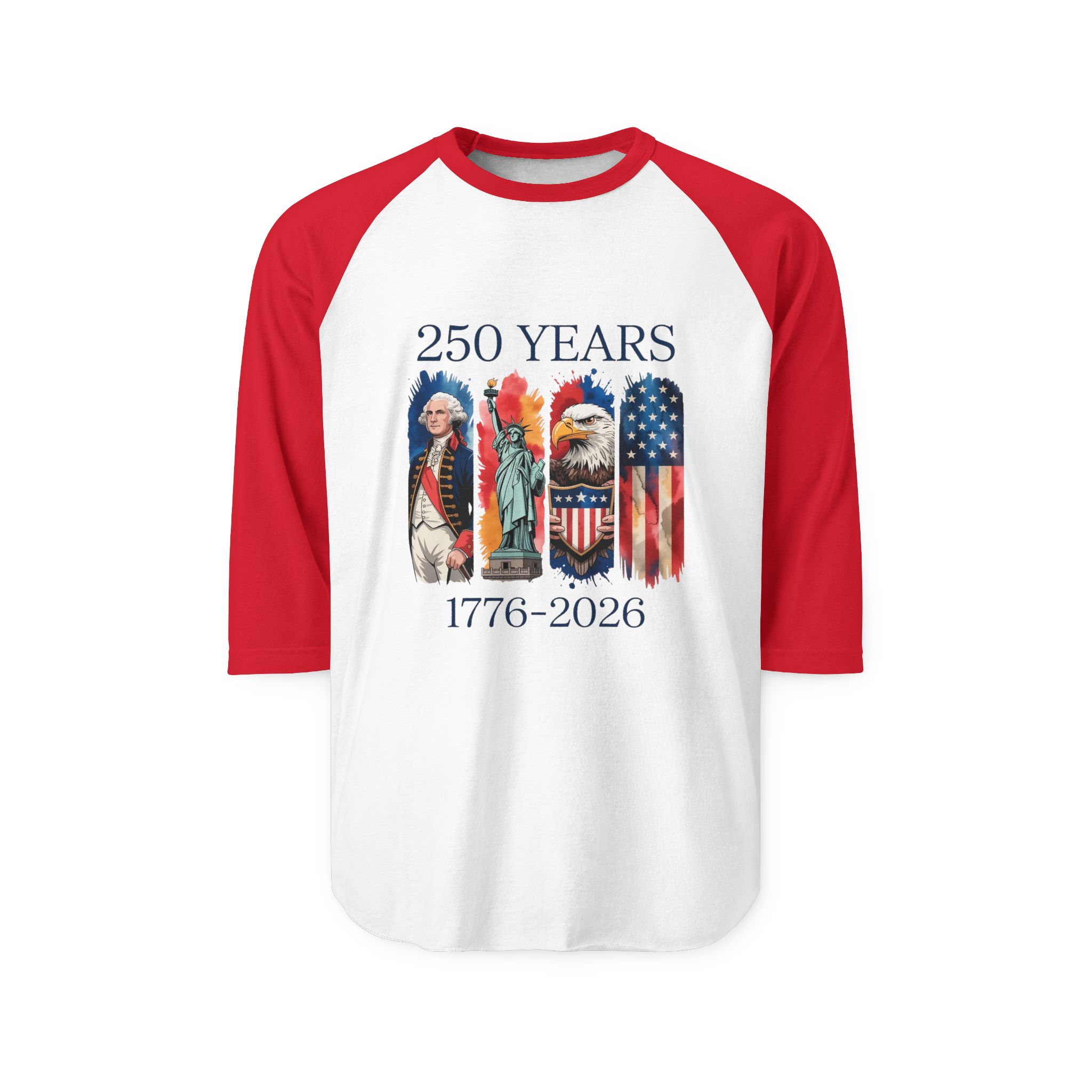 250 Years 1776-2026 Native American and Flag Raglan Shirt | Bicentennial Americana - Görsel 17