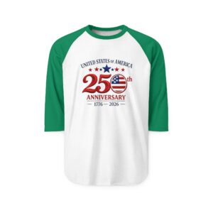 25th Anniversary USA Flag Logo Raglan Shirt | 1776-2026